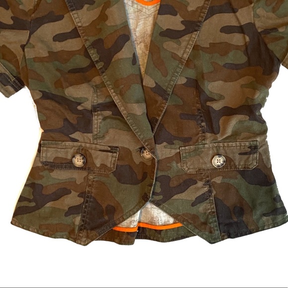 Michael Kors Camouflage Crop Peplum Blazer Jacket - Picture 8 of 12